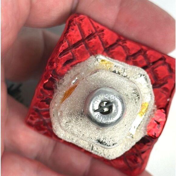 Vintage West Germany Blown Mercury Glass House Church Village Christmas Ornament - Picture 9 of 10